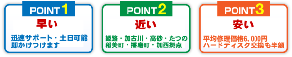 播磨町稲美町パソコン修理安い